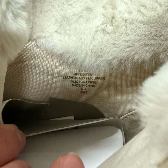 New Marc Fisher Foggie Tan Suede Shearling Sneaker Bootie 9.5 - Picture 7 of 8